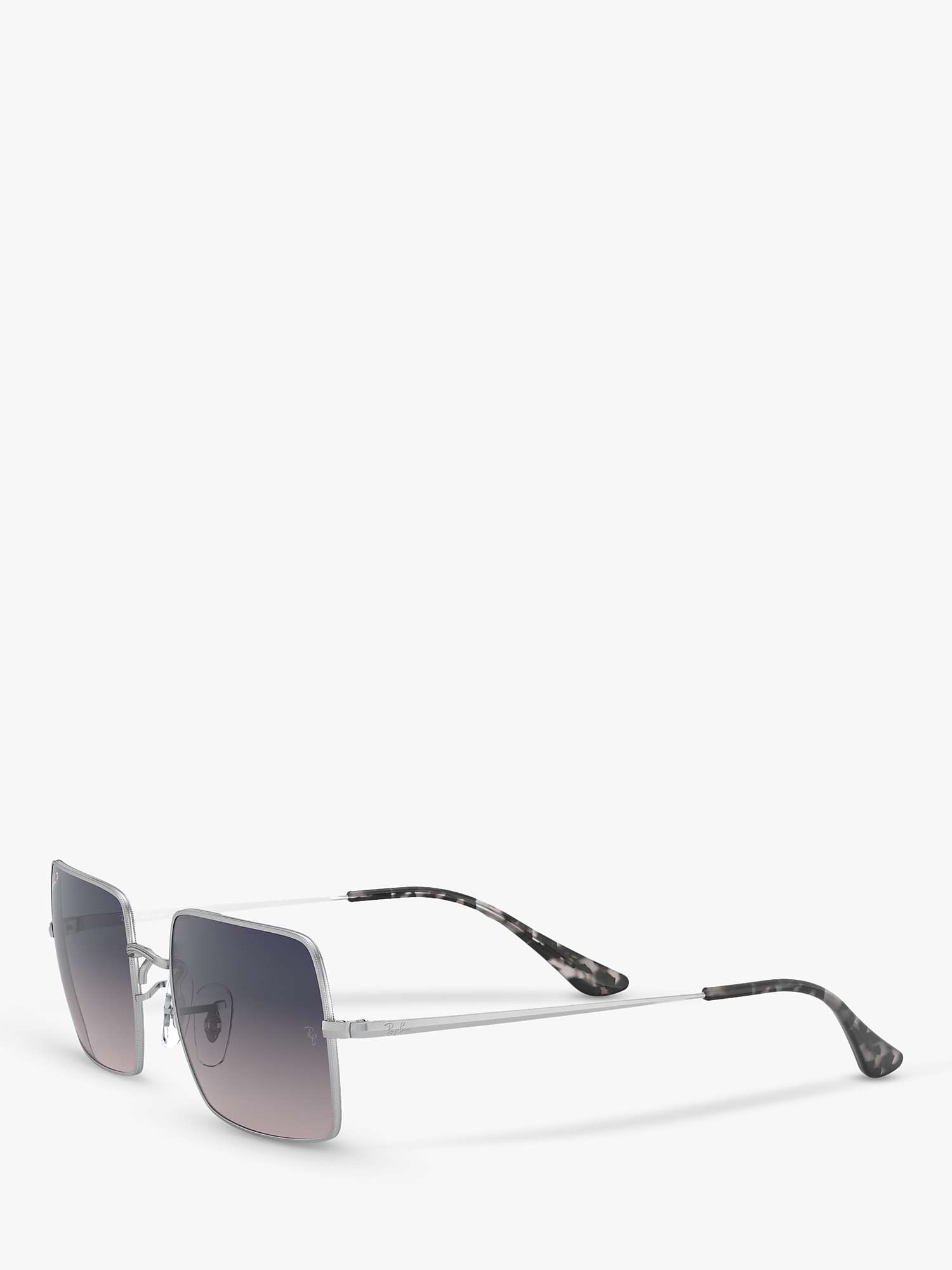 Buy Ray-Ban RB1969 Unisex Polarised Rectangular Sunglasses, Silver/Blue Gradient Online at johnlewis.com