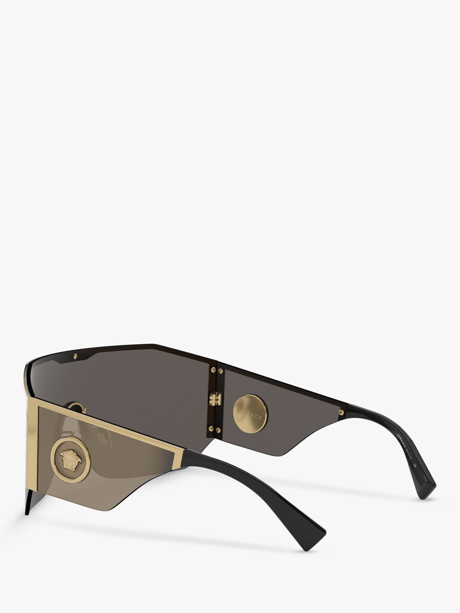 Versace VE2220 Men's Irregular Sunglasses, Gold/Grey at John Lewis ...