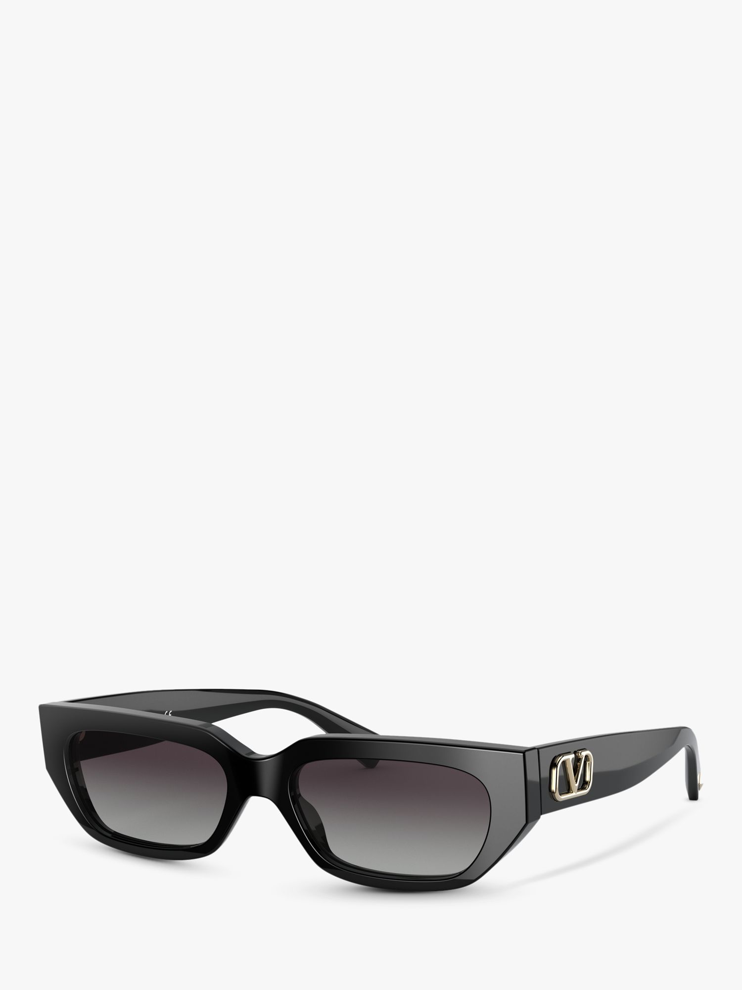 Valentino VA4080 Women's Rectangular Sunglasses, Black/Grey Gradient at ...