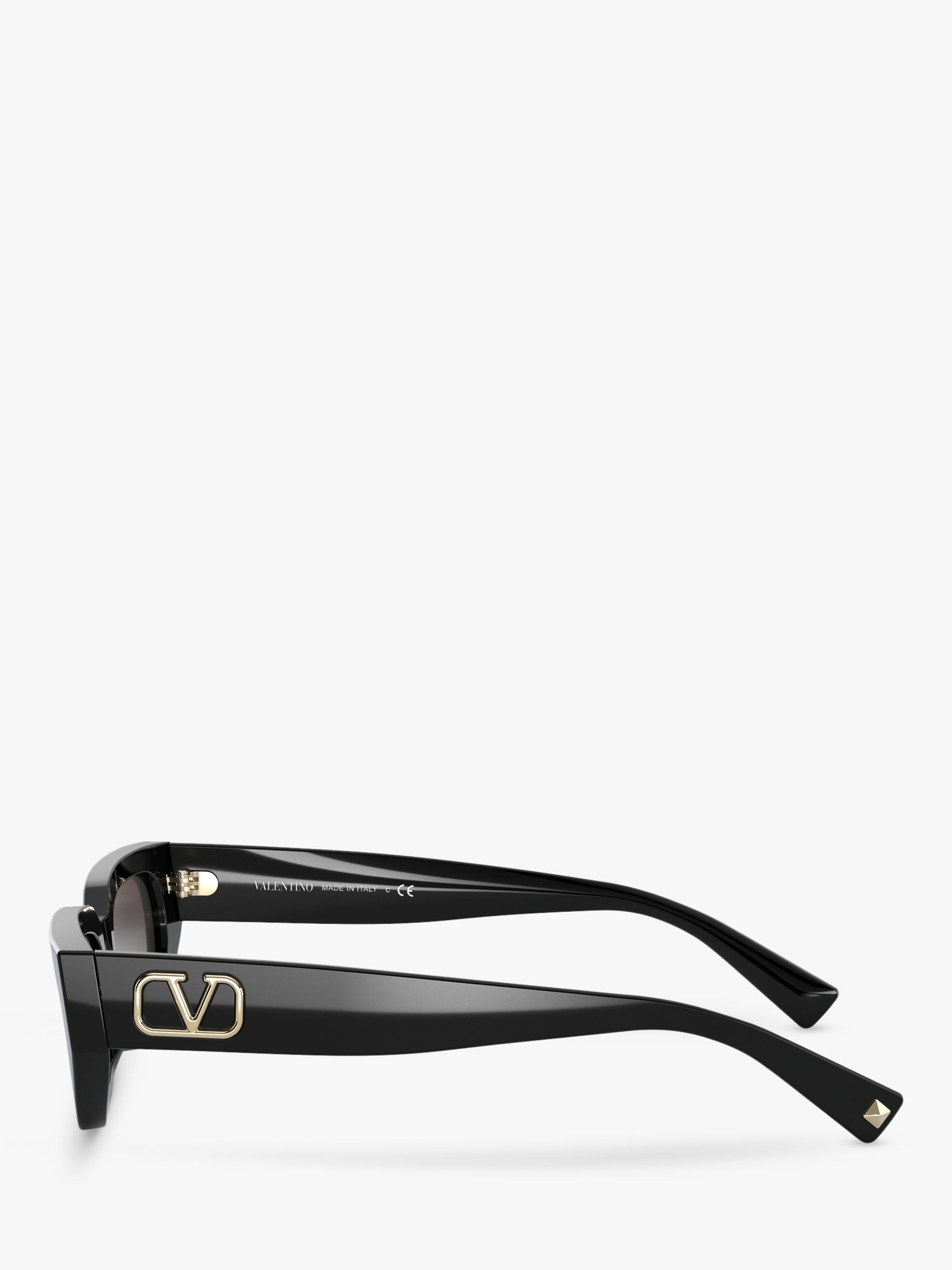 Valentino Rectangular Sunglasses, Black/Grey Gradient at John Lewis Partners