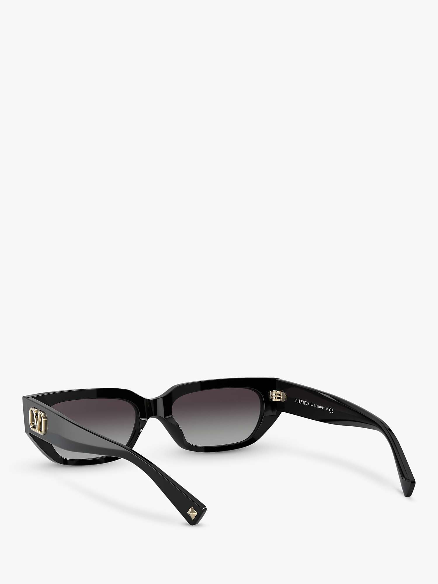 Buy Valentino VA4080 Women's Rectangular Sunglasses, Black/Grey Gradient Online at johnlewis.com