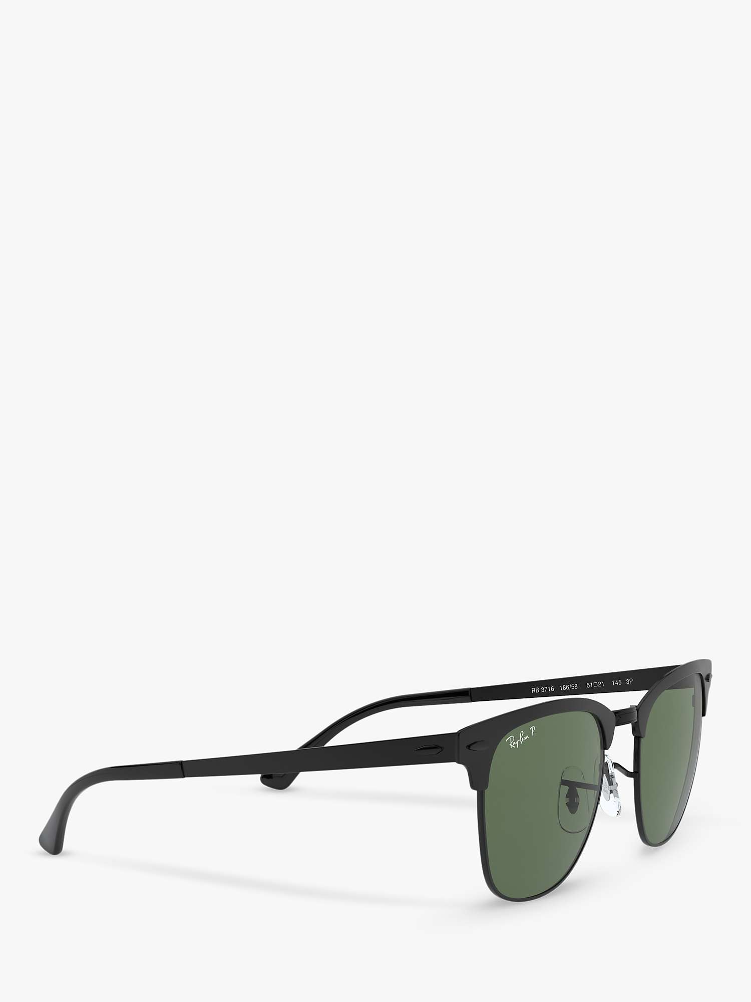 Buy Ray-Ban RB3716 Unisex Square Polarised Sunglasses, Black Top Matte Online at johnlewis.com