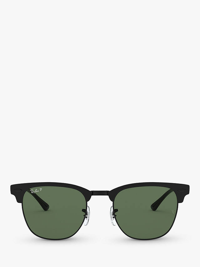 Ray-Ban RB3716 Unisex Square Polarised Sunglasses, Black Top Matte