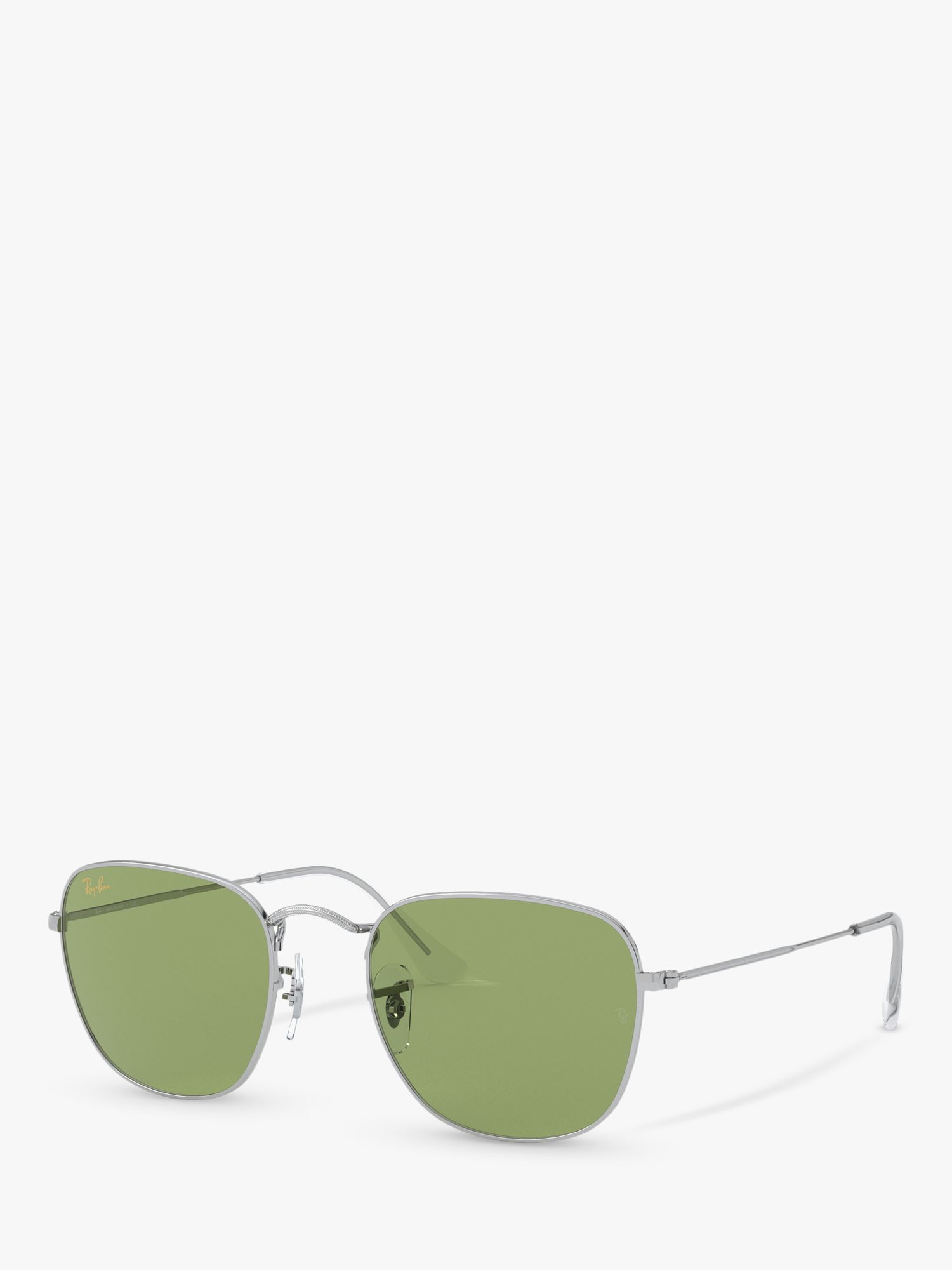 Ray-Ban RB3857 Frank Unisex Square Sunglasses, Silver/Light Green