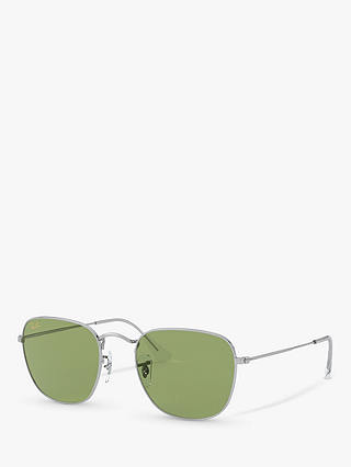 Ray-Ban RB3857 Frank Unisex Square Sunglasses, Silver/Light Green