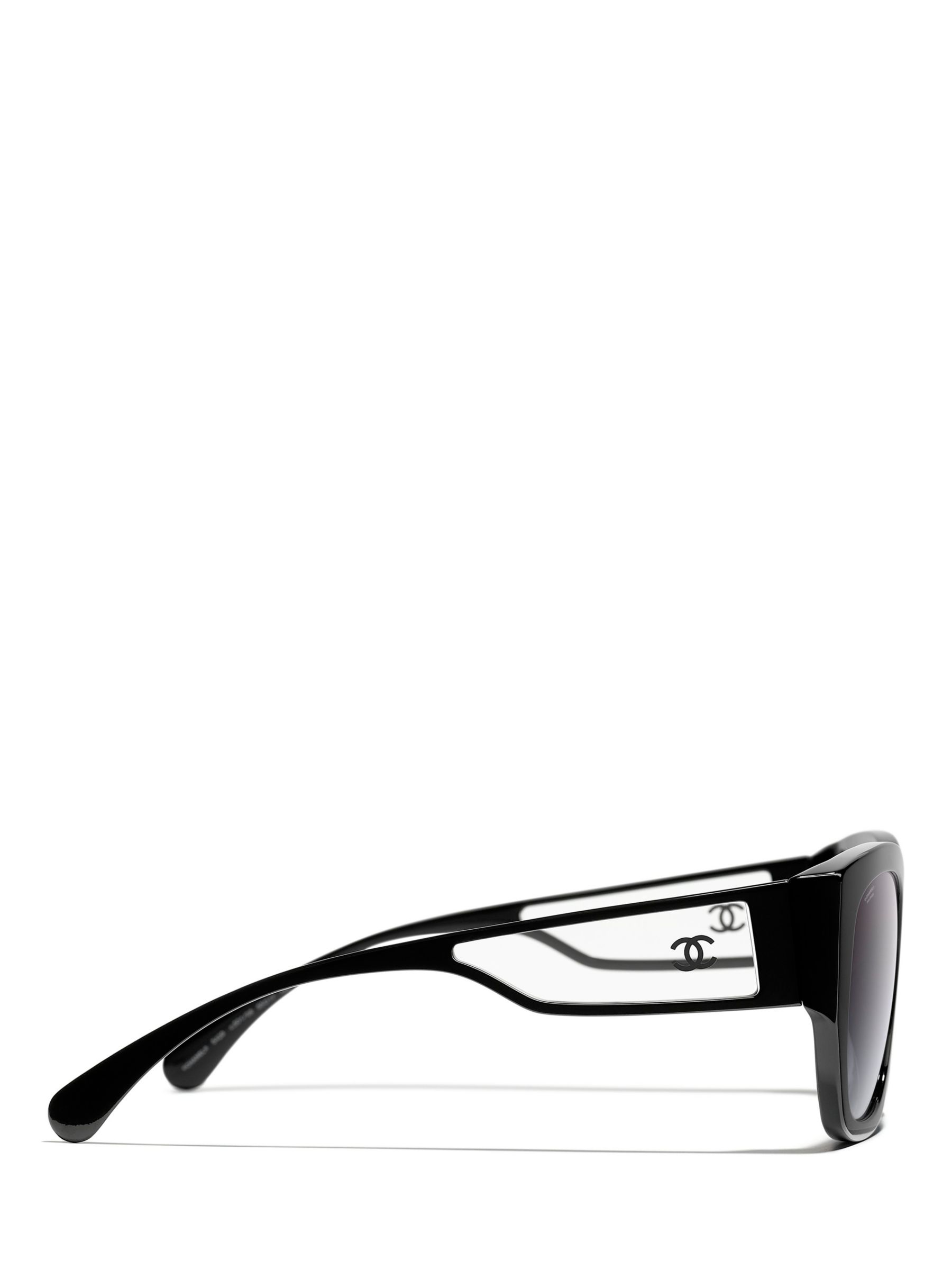 CHANEL Irregular Sunglasses CH5429 Black/Grey Gradient at John Lewis ...
