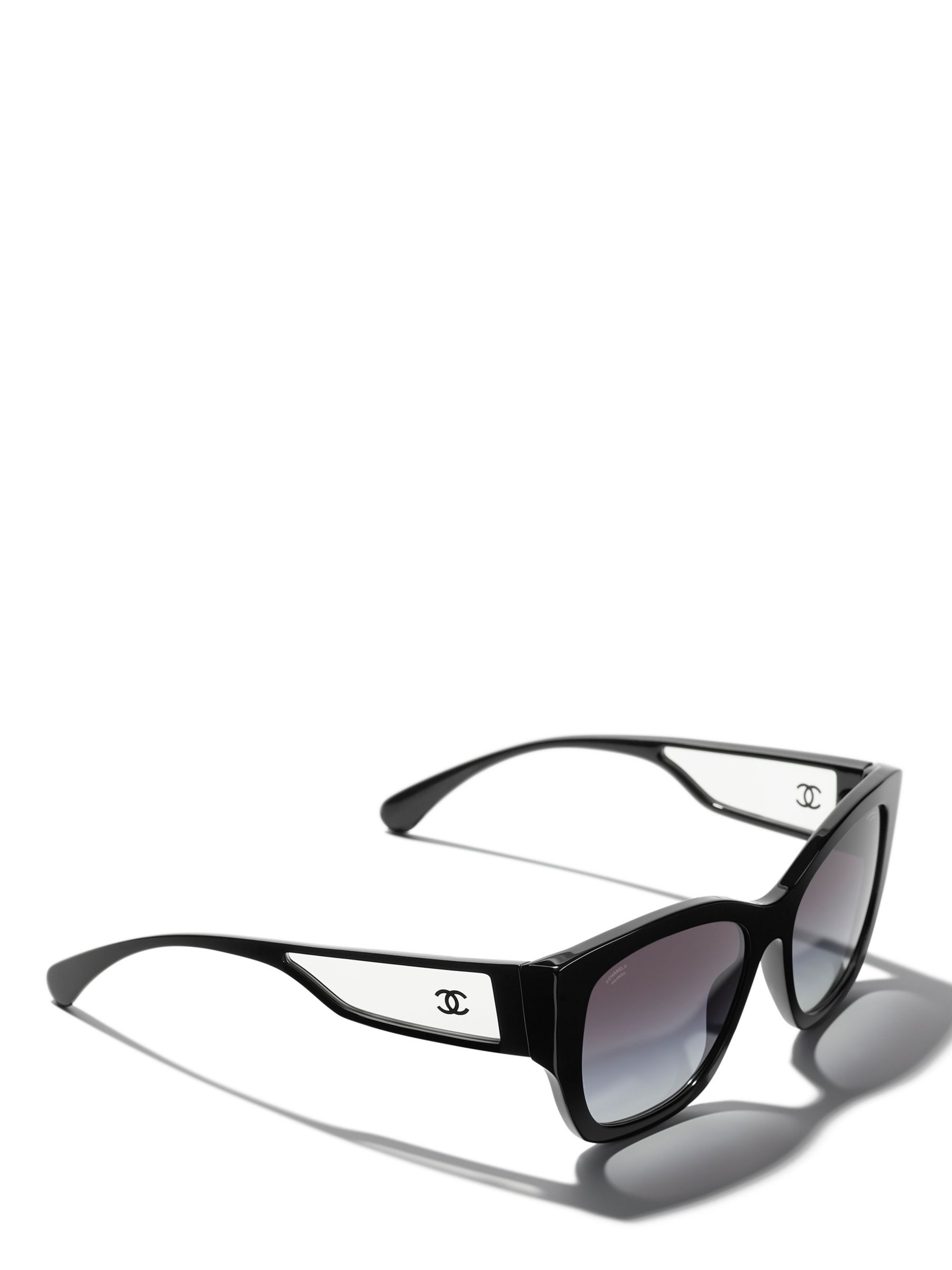 CHANEL Irregular Sunglasses CH5429 Black/Grey Gradient at John Lewis &  Partners