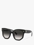 Burberry BE4307 Women's Irregular Sunglasses, Black/Grey Gradient