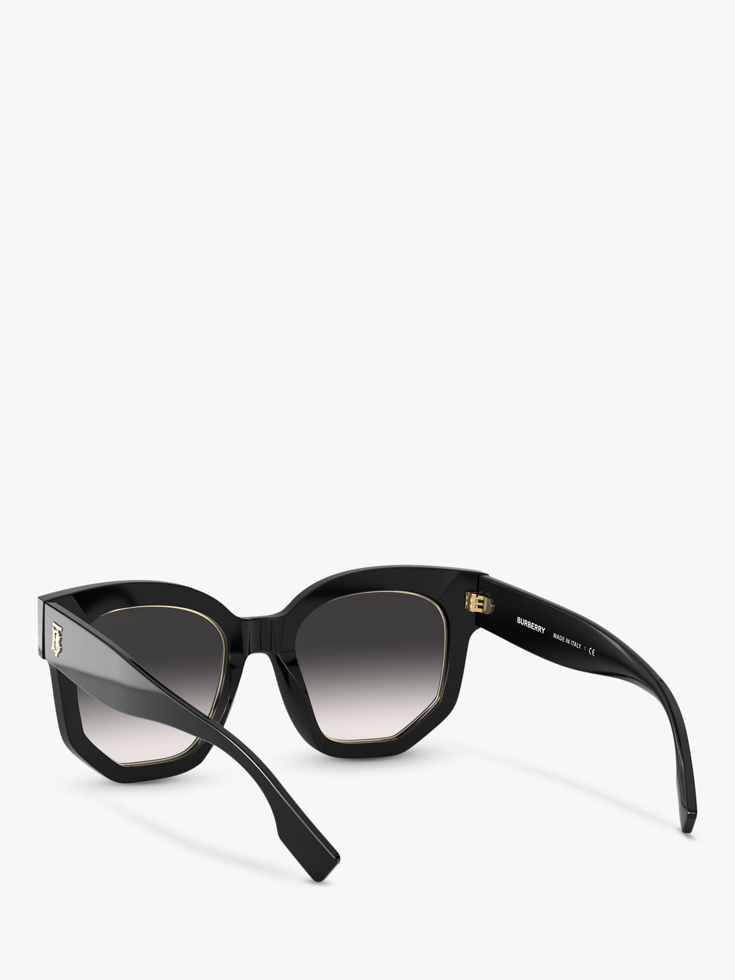 Burberry BE4307 Women's Irregular Sunglasses, Black/Grey Gradient at ...