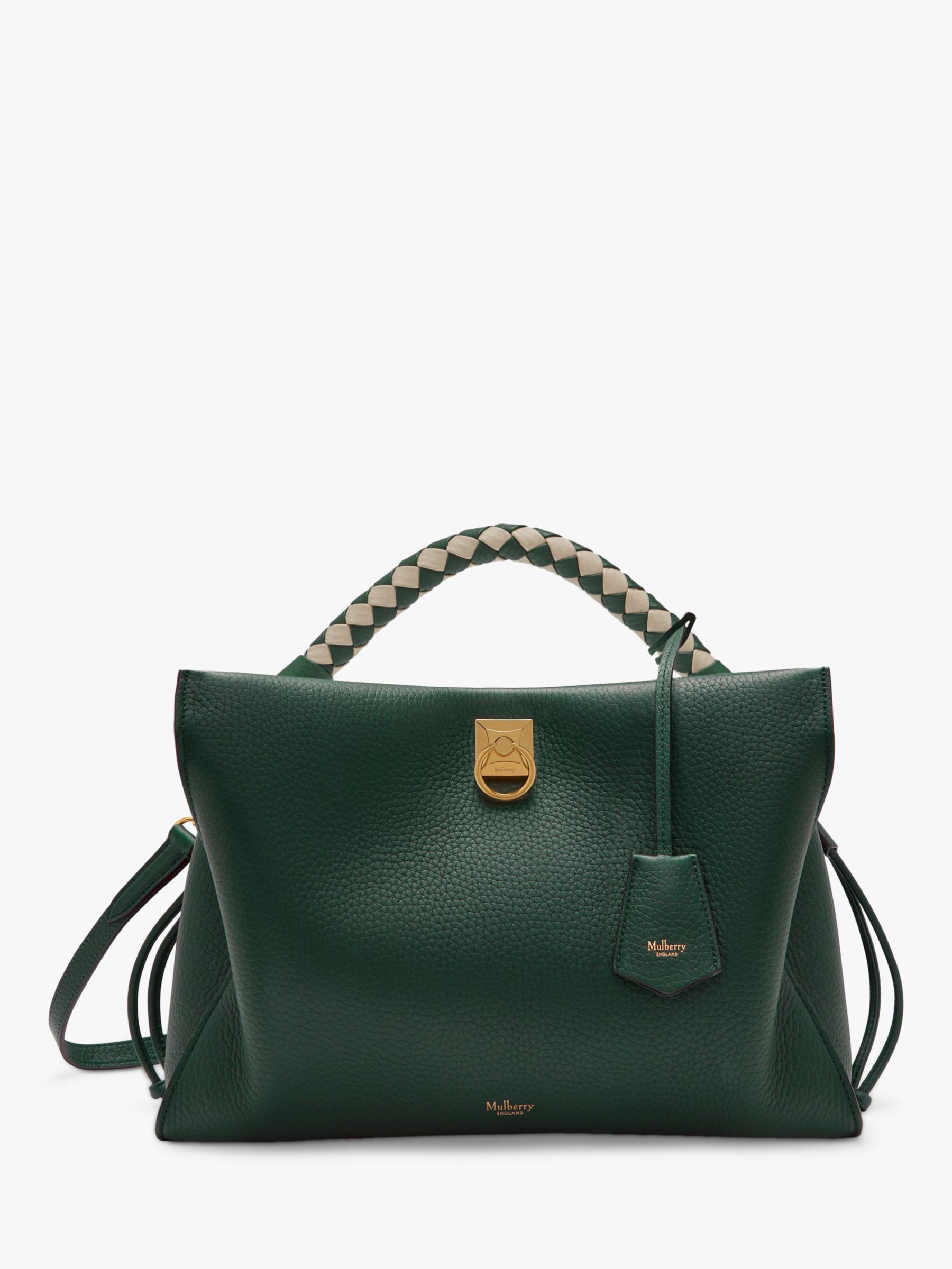 Mulberry Iris Heavy Grain Silky Calf s Leather Shoulder Bag Mulberry Green