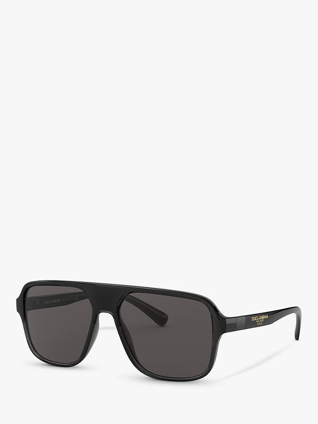 Dolce & Gabbana DG6134 Men's Square Sunglasses, Black/Grey