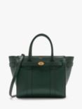 Mulberry Small Bayswater Zipped Classic Grain Leather Tote Bag, Mulberry Green