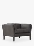 Halo Groucho Leather Armchair, Hand Tipped Graphite