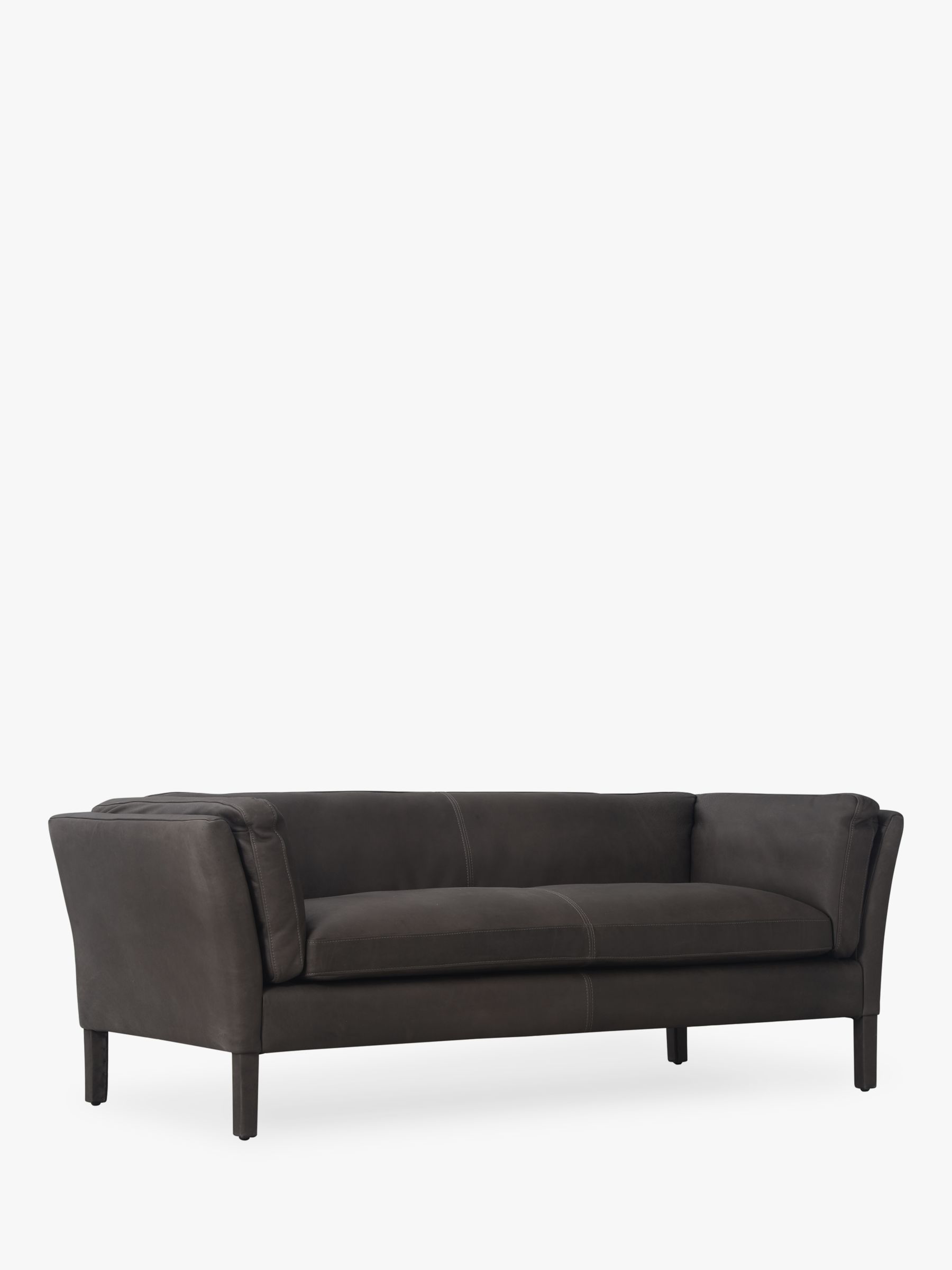 Halo Groucho Medium 2 Seater Leather Sofa, Dark Leg