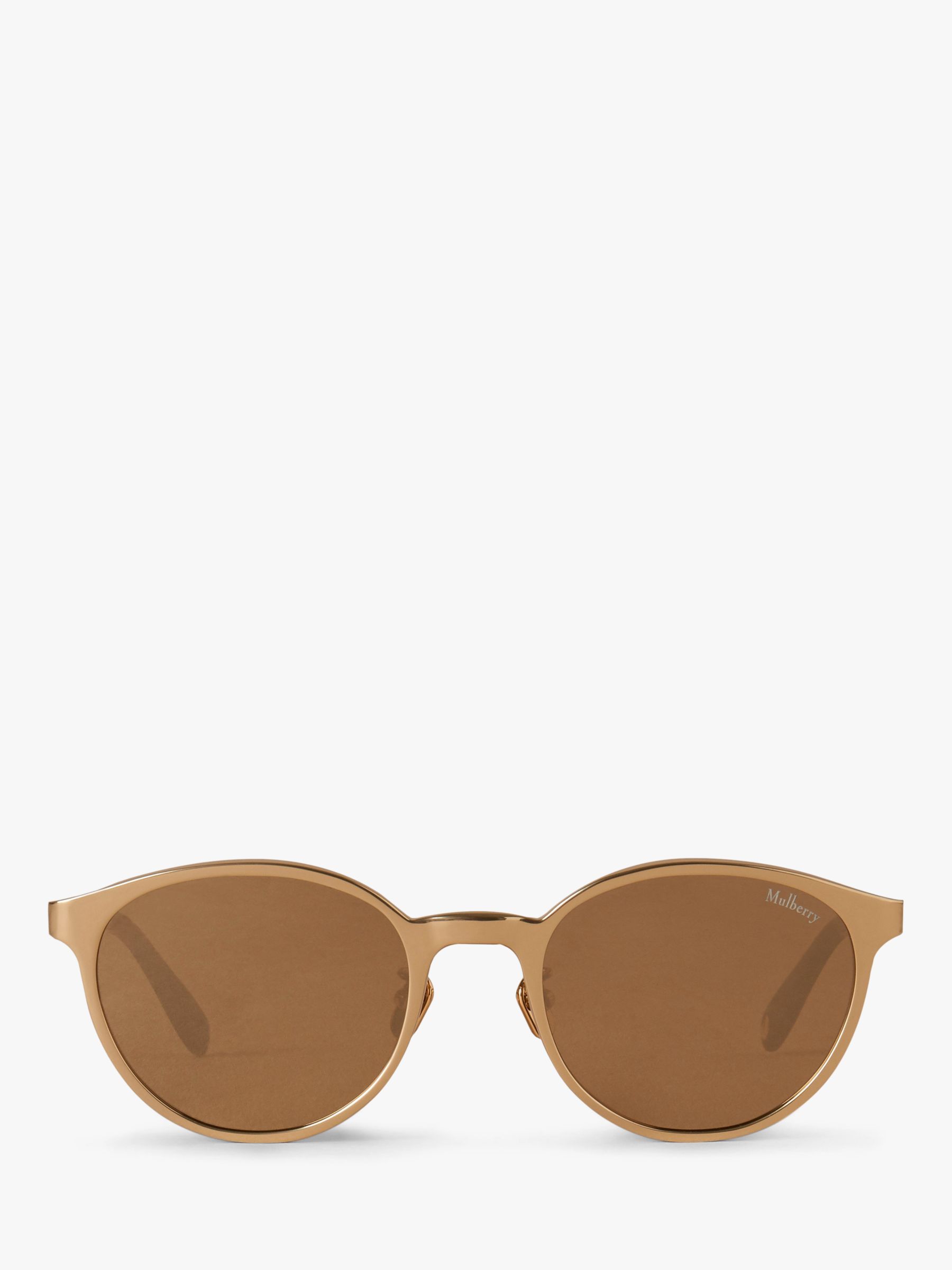 Mulberry Women's Sam Round Sunglasses, Gold at John Lewis & Partners