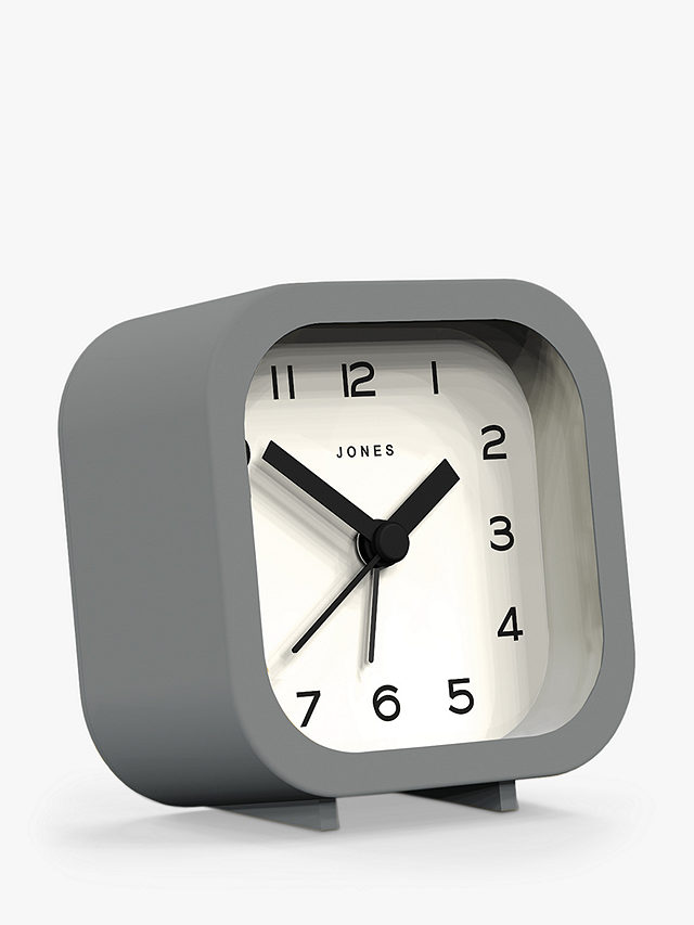 Jones Clocks Bob Analogue Alarm Clock, Grey