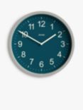 Jones Clocks House Warmer Analogue Wall Clock, 25cm, Peacock Blue