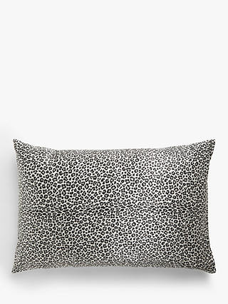 John Lewis & Partners The Ultimate Collection Silk Standard Pillowcase Leopard Black