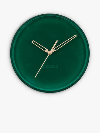 Karlsson Luxurious Velvet Silent Sweep Wall Clock, 30cm, Green