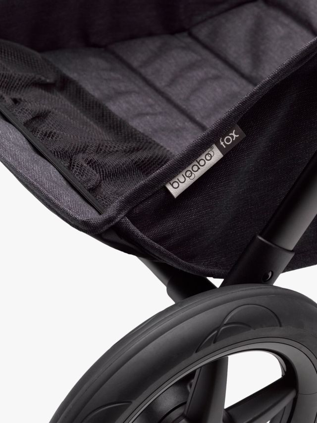 Bugaboo Fox 3 Mineral Collection bassinet and seat stroller Mineral  collection washed black sun canopy, mineral collection washed black  fabrics, black chassis