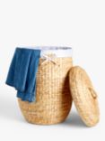 John Lewis Round Water Hyacinth Laundry Basket