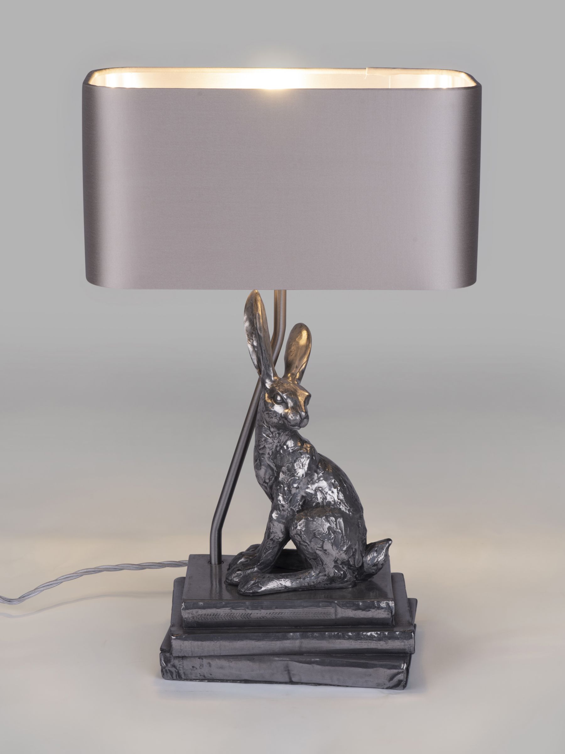 Photo of David hunt hare table lamp pewter