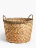 John Lewis Water Hyacinth Basket with Contrast Trim