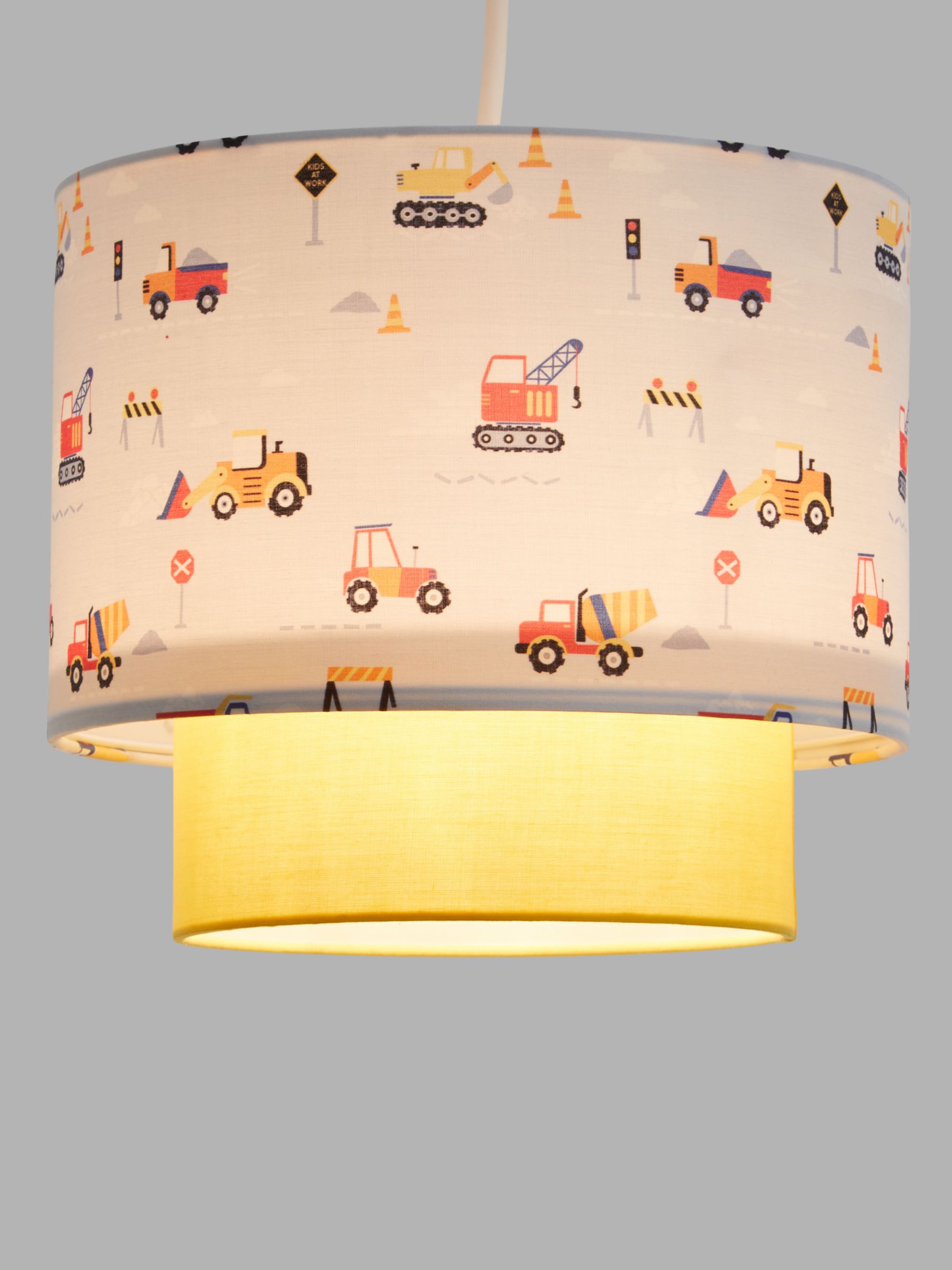 Little Home At John Lewis Lighting, Grey And Yellow Childrens Lampshade