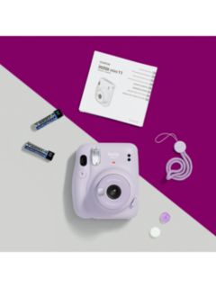 Fujifilm Instax Mini 11 Instant Camera with Built-In Flash & Hand Strap, Lilac Purple
