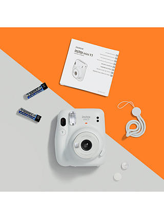 Fujifilm Instax Mini 11 Instant Camera with Built-In Flash & Hand Strap, Ice White