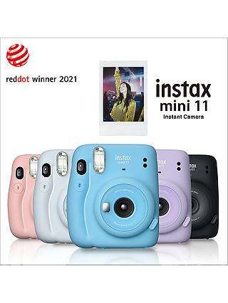Fujifilm Instax Mini 11 Instant Camera with Built-In Flash & Hand Strap, Ice White