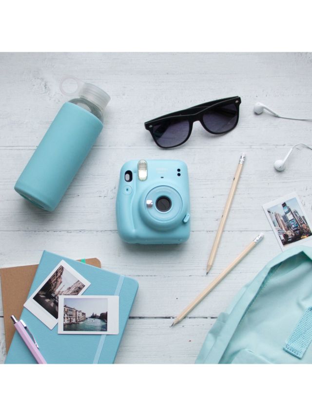 Fujifilm Instax Mini 11 Instant Camera with Built-In Flash & Hand Strap, Sky Blue