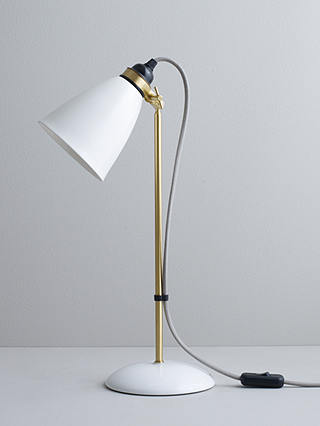 Original BTC Hector Medium Dome Desk Lamp, White/Brass
