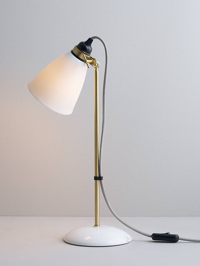 Original BTC Hector Medium Dome Desk Lamp, White/Brass