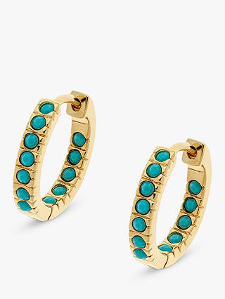 Melissa Odabash Swarovski Crystal Hoop Earrings, Gold/Turquoise