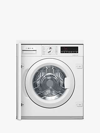 Bosch Serie 8 WIW28501GB Integrated Washing Machine, 8kg Load, 1400rpm Spin, White