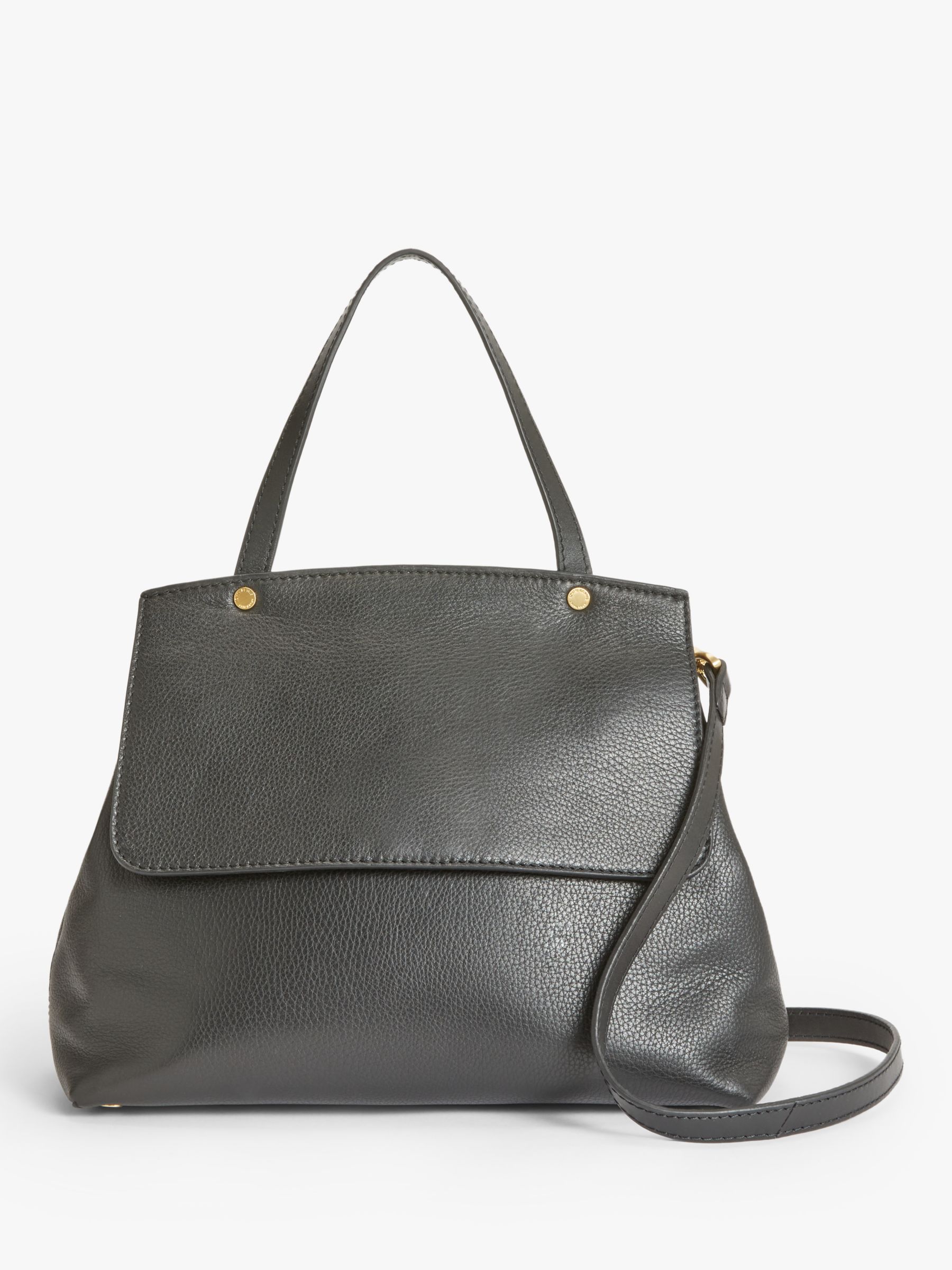 John Lewis & Partners Leather Top Handle Flap Over Cross Body Bag ...