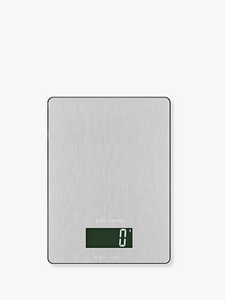 John Lewis Stainless Steel Platform Digital Kitchen Scale, 5kg, Silver