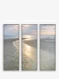 Mike Shepherd - Shimmering Light Seascape Triptych Framed Canvas, Set of 3, 94 x 34cm, Blue/Multi