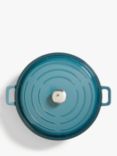 John Lewis Cast Iron Shallow Casserole, 31cm, Blue