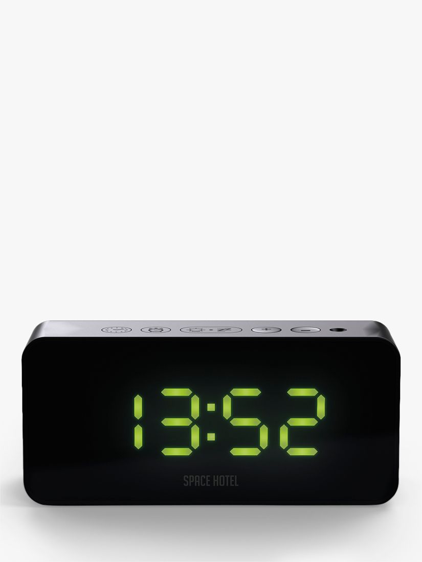 Space Hotel Hypertron LED Digital Alarm Clock, Black