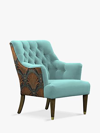 Fitzrovia Range, Parker Knoll Fitzrovia Armchair, Bracklyn Teal with Opulence Teal Back