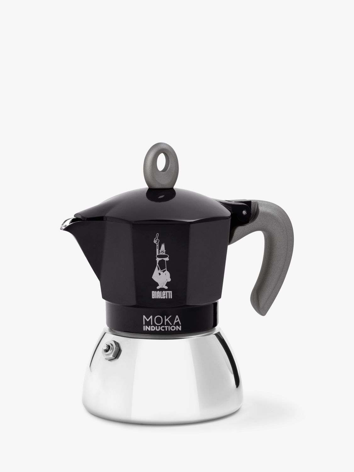 Bialetti Moka Induction Stove Top Coffee Maker 6 Cups Black 240ml