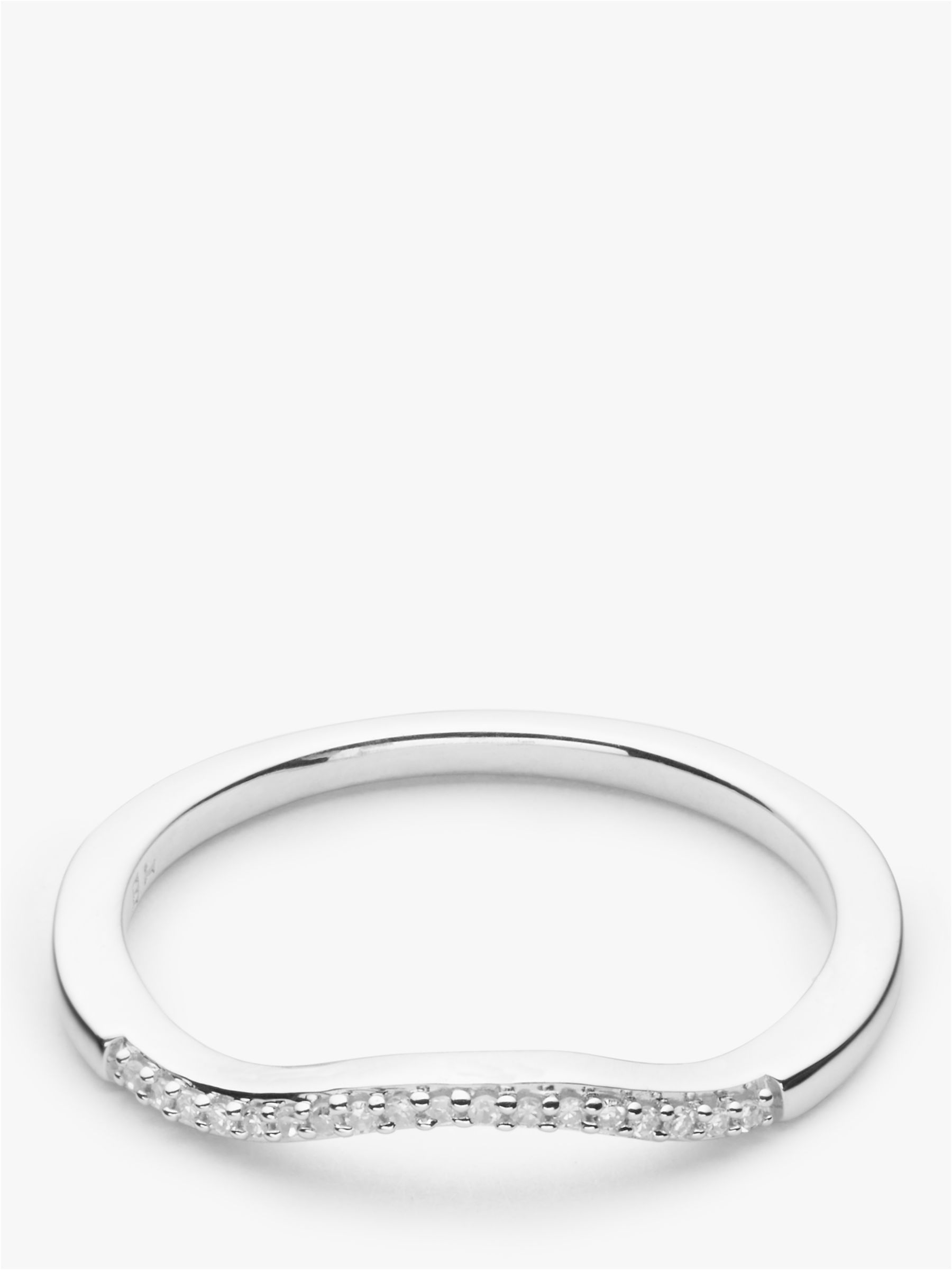 John Lewis Ripple Diamond Ring, Silver