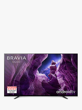 Sony Bravia KD55A8 (2020) OLED HDR 4K Ultra HD Smart Android TV, 55 inch with Freeview HD, Youview, Dolby Atmos & Acoustic Surface Audio, Black
