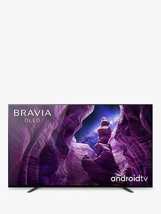 Sony Bravia KD65A8 (2020) OLED HDR 4K Ultra HD Smart Android TV, 65 inch with Freeview HD, Youview, Dolby Atmos & Acoustic Surface Audio, Black