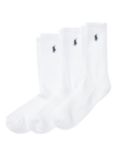 Polo Ralph Lauren Cushioned Sole Cotton Socks, Pack of 3, White