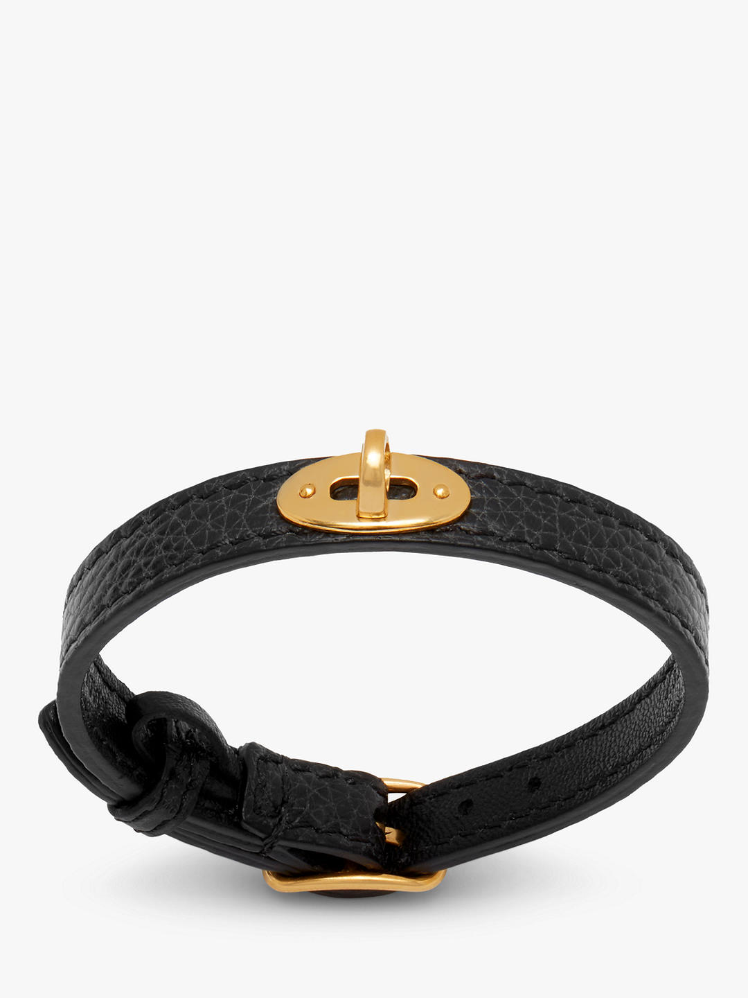 Mulberry Bayswater Small Classic Grain Leather Thin Bracelet, Black