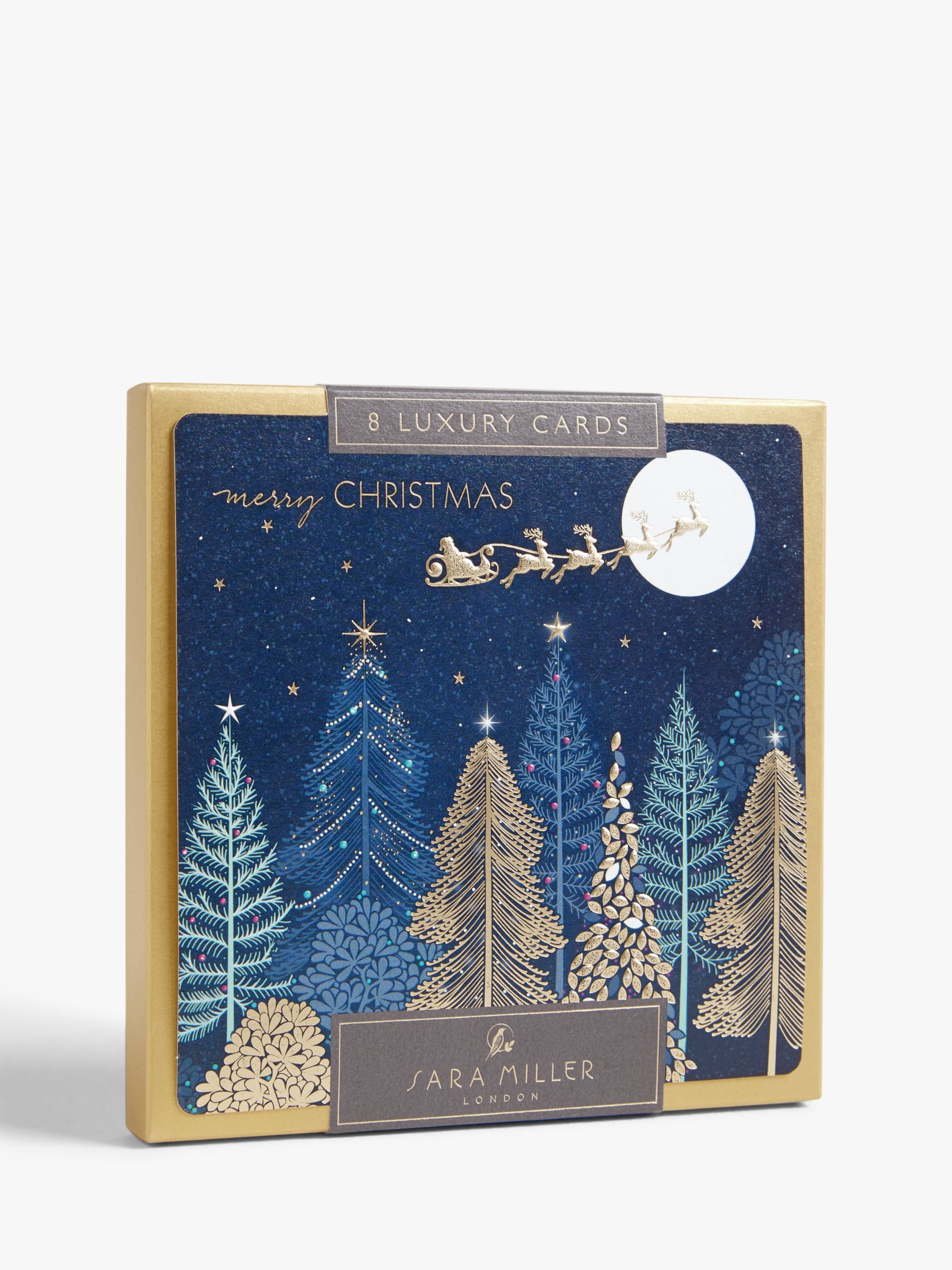 Sara Miller Sleigh Forest Christmas Cards, Pack of 8 at John Lewis ...