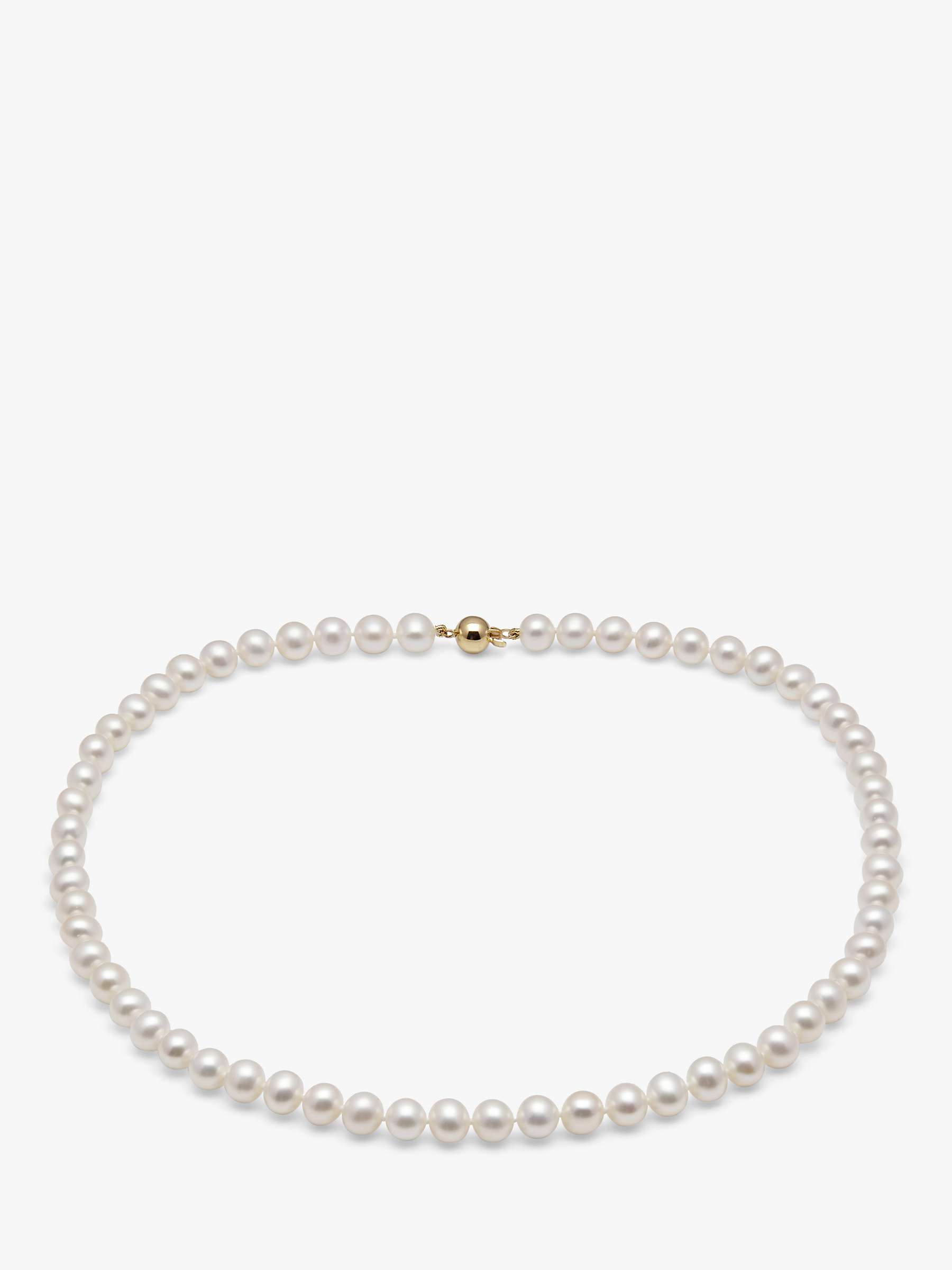 Buy A B Davis 9ct Yellow Gold Freshwater Pearl Necklace, White Online at johnlewis.com